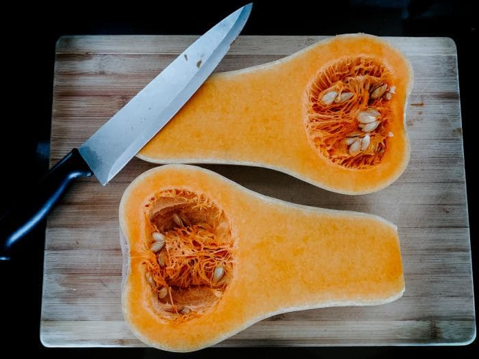 Flespompoen doorgesneden voor zoutarme soep