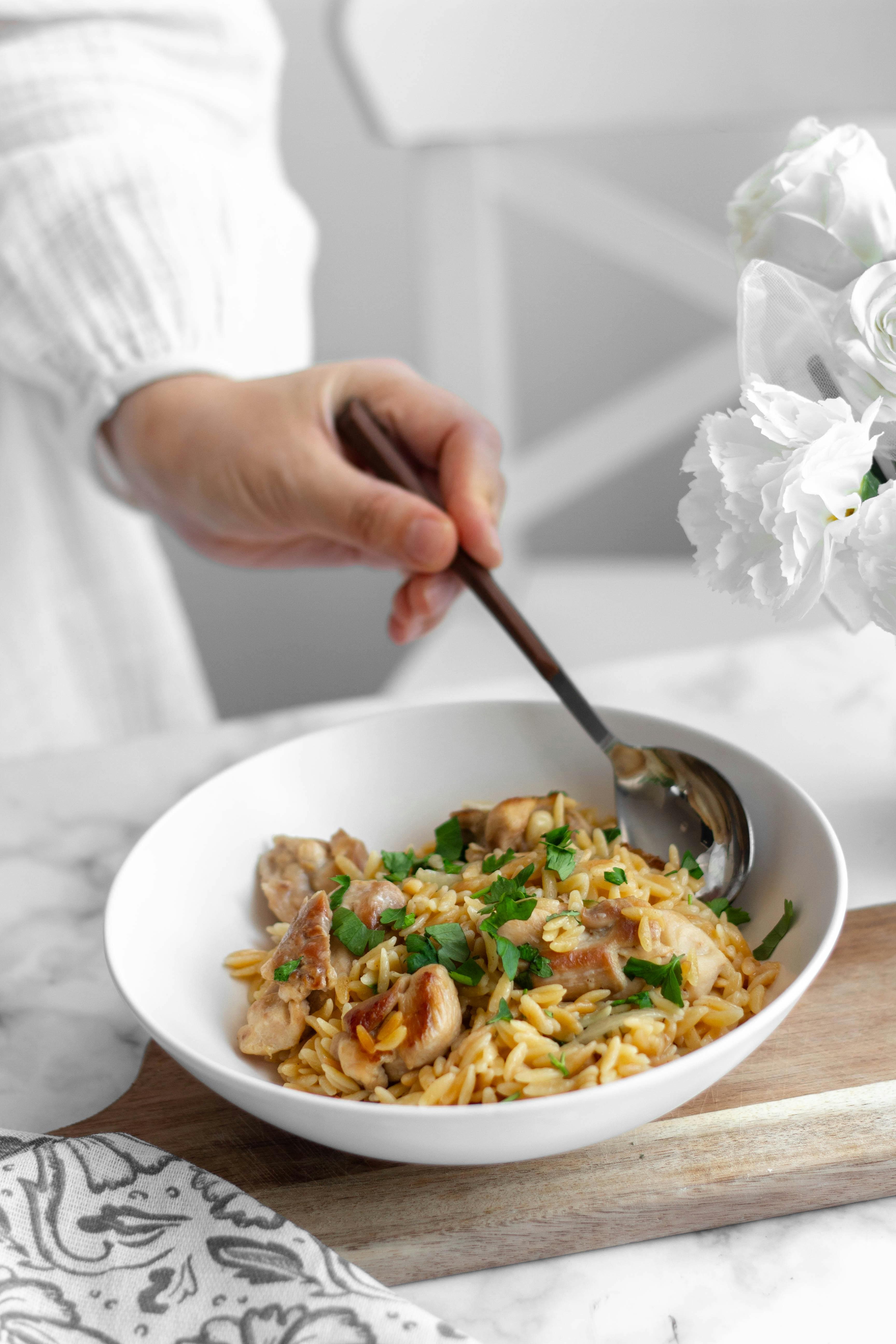 zoutarme orzo met kip